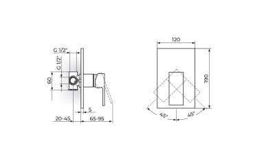 jq31801-t QUADRO | Вградени ѕидни батерии за мијалник