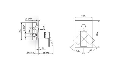 jq31901-t QUADRO | Вградени ѕидни батерии за мијалник