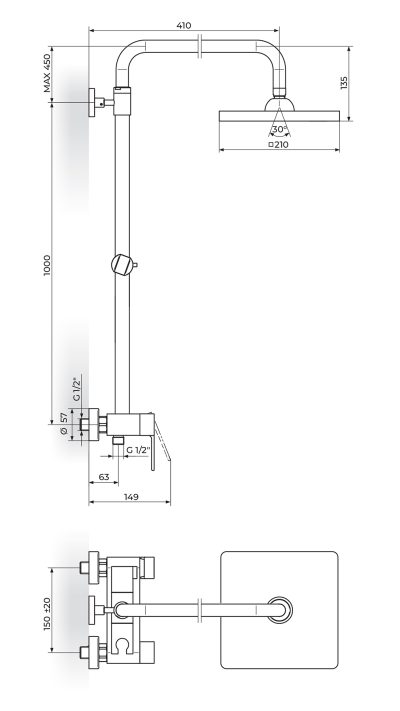 B/2 | Надградна туш батерија