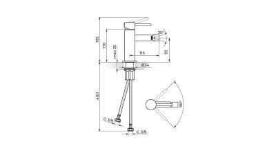 jz39101-t ZERRO | Батерија за биде